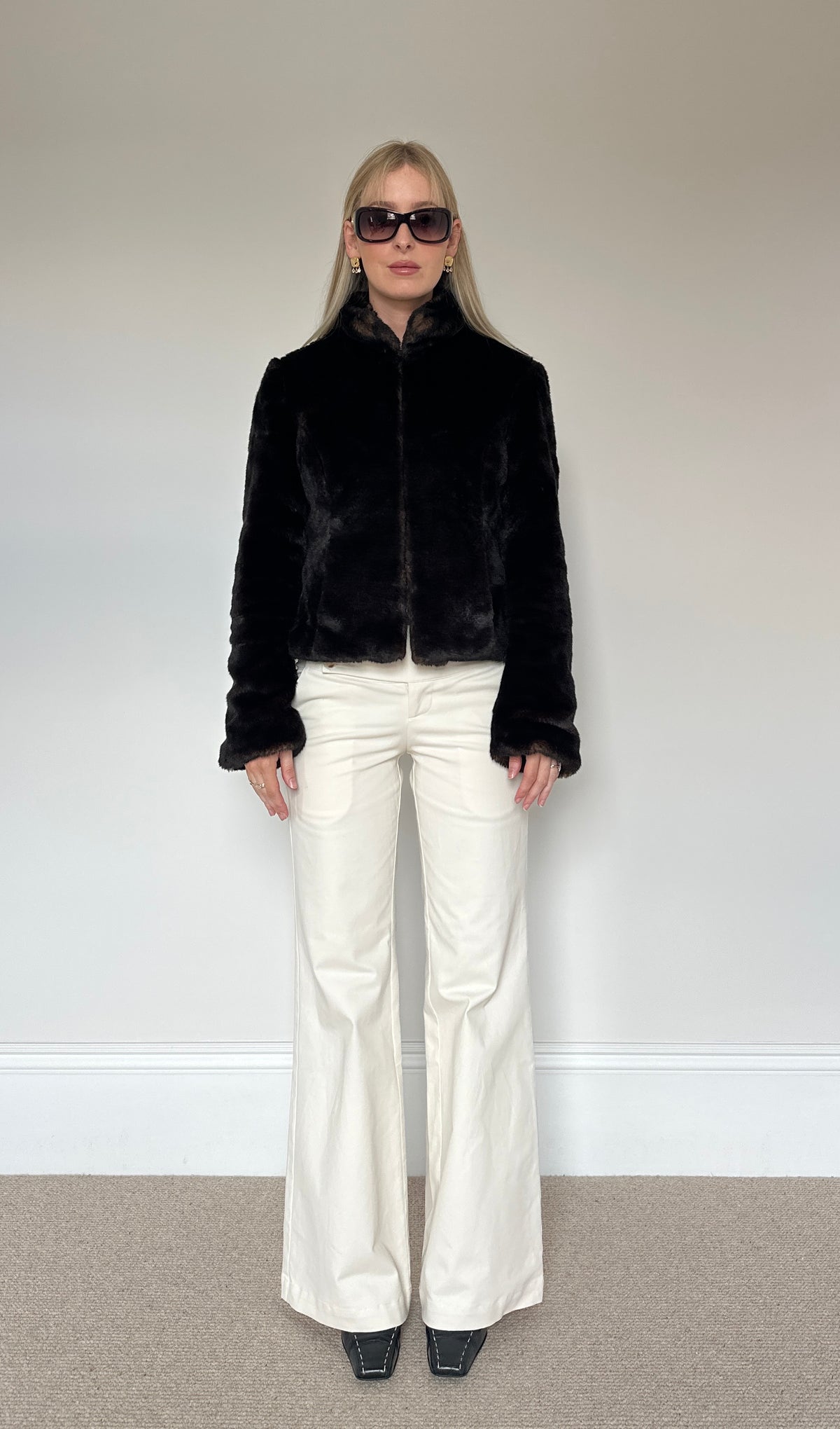 Brown faux fur jacket