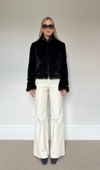 Brown faux fur jacket