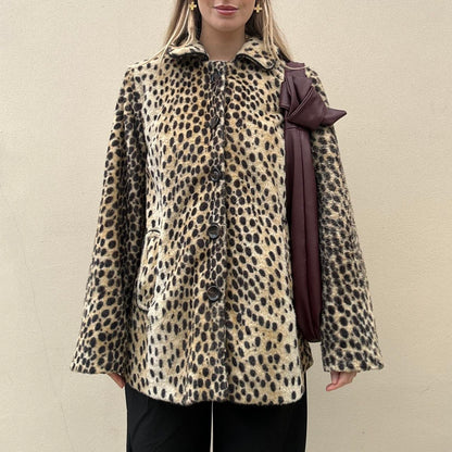 Vintage 00s leopard coat