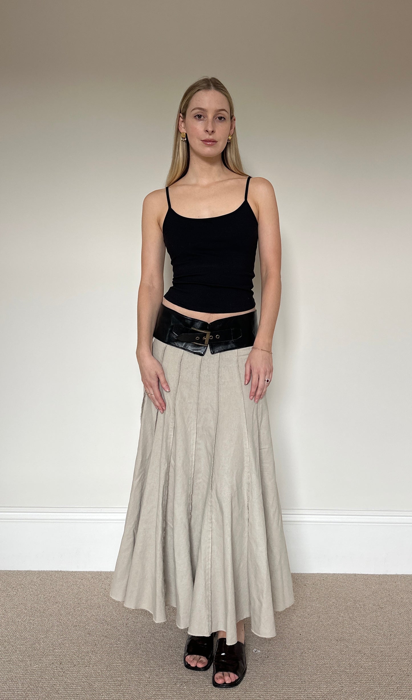 Vintage pleated maxi skirt