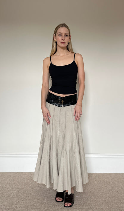 Vintage pleated maxi skirt