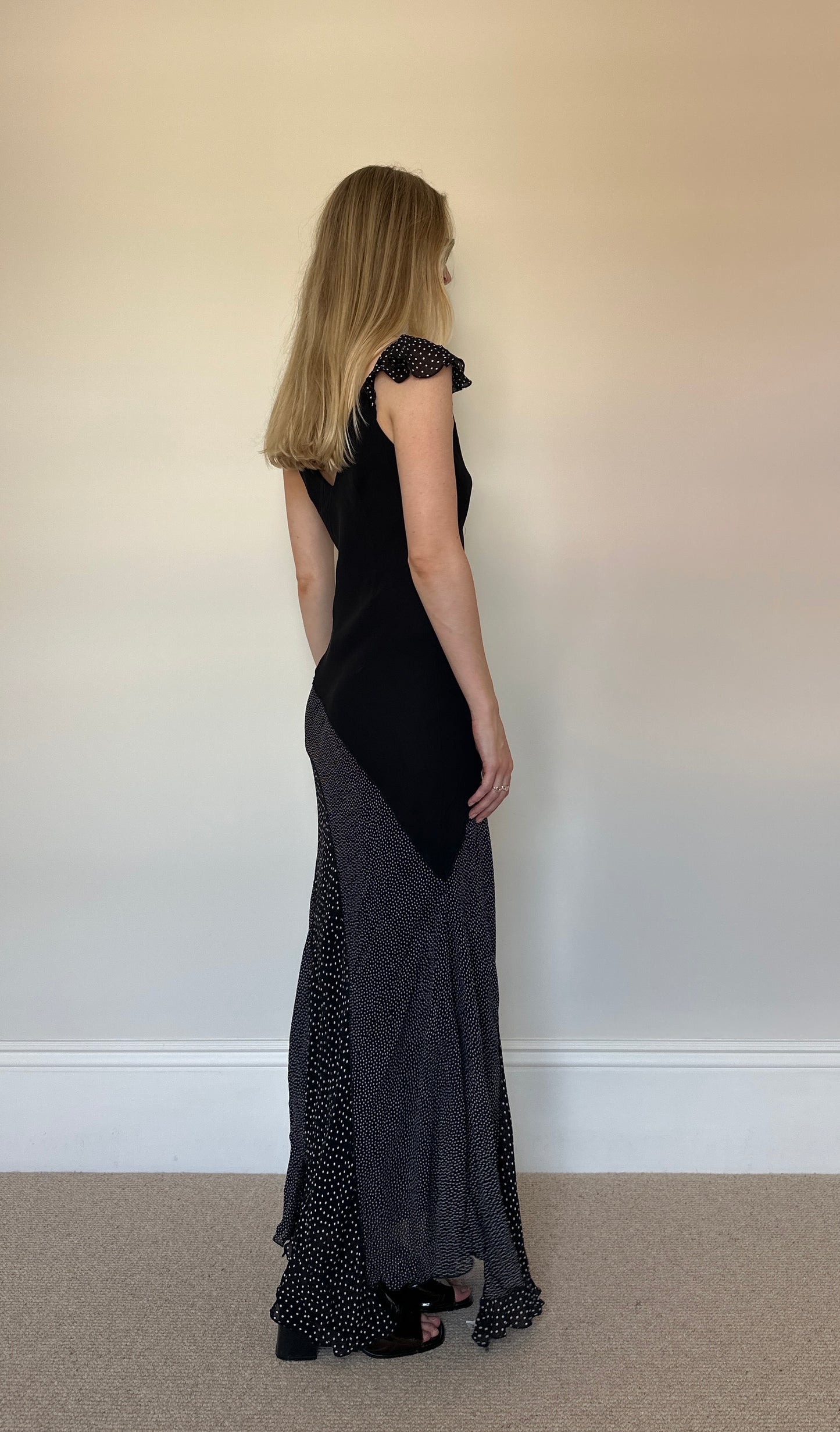 Vintage polka dot maxi dress