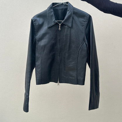 Vintage 00s black leather jacket