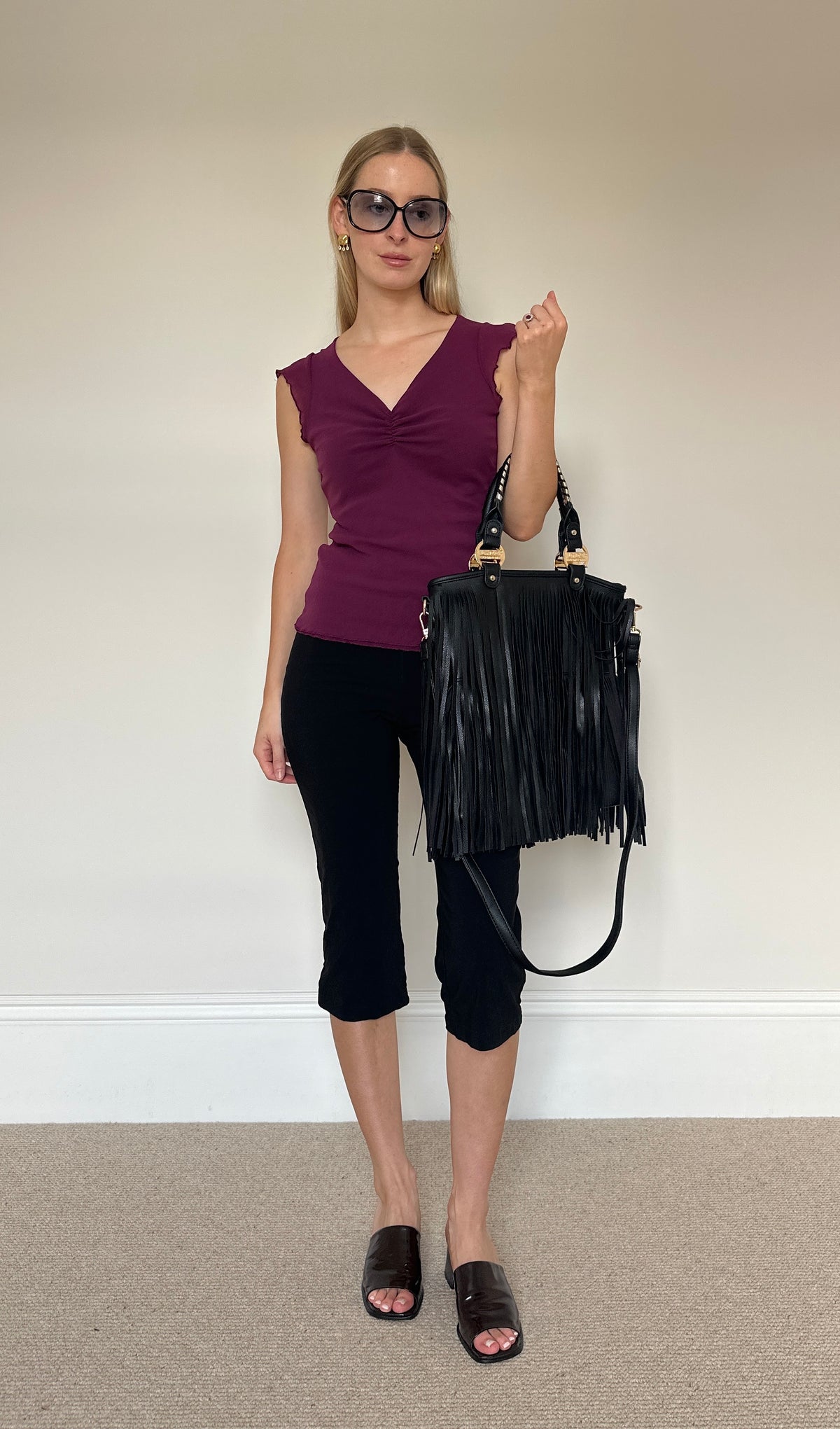 Vintage Purple Mesh Top