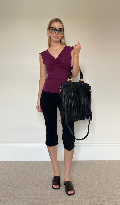 Vintage Purple Mesh Top