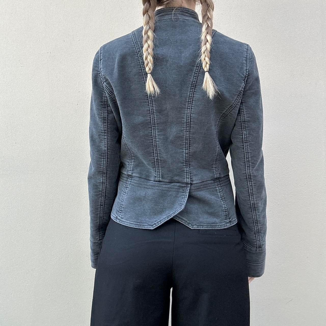 Vintage denim asymmetric jacket