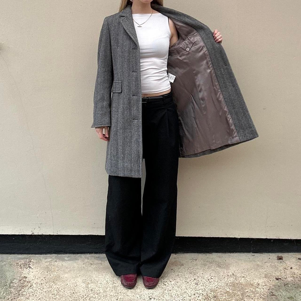 Vintage grey herringbone blazer