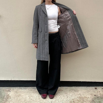 Vintage grey herringbone blazer