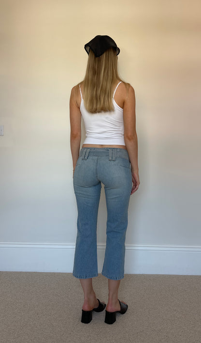 Vintage grommet belt capris