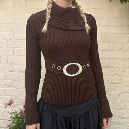 Vintage 2000s brown knit jumper