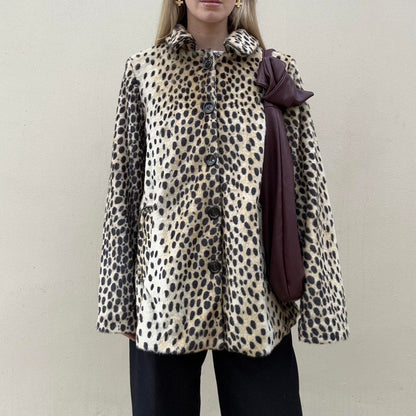 Faux leopard coat