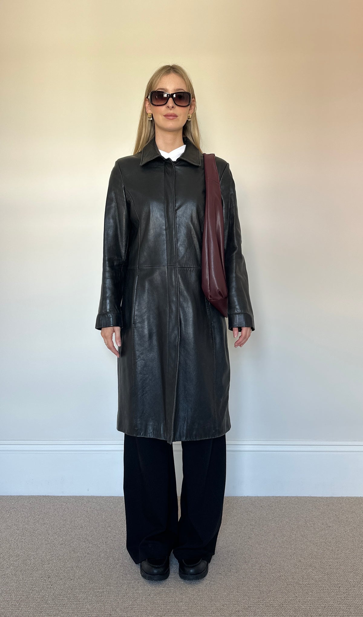 Vintage Leather Trench Coat