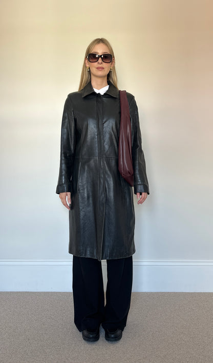 Vintage Leather Trench Coat