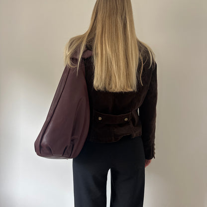 Vintage brown velvet military jacket