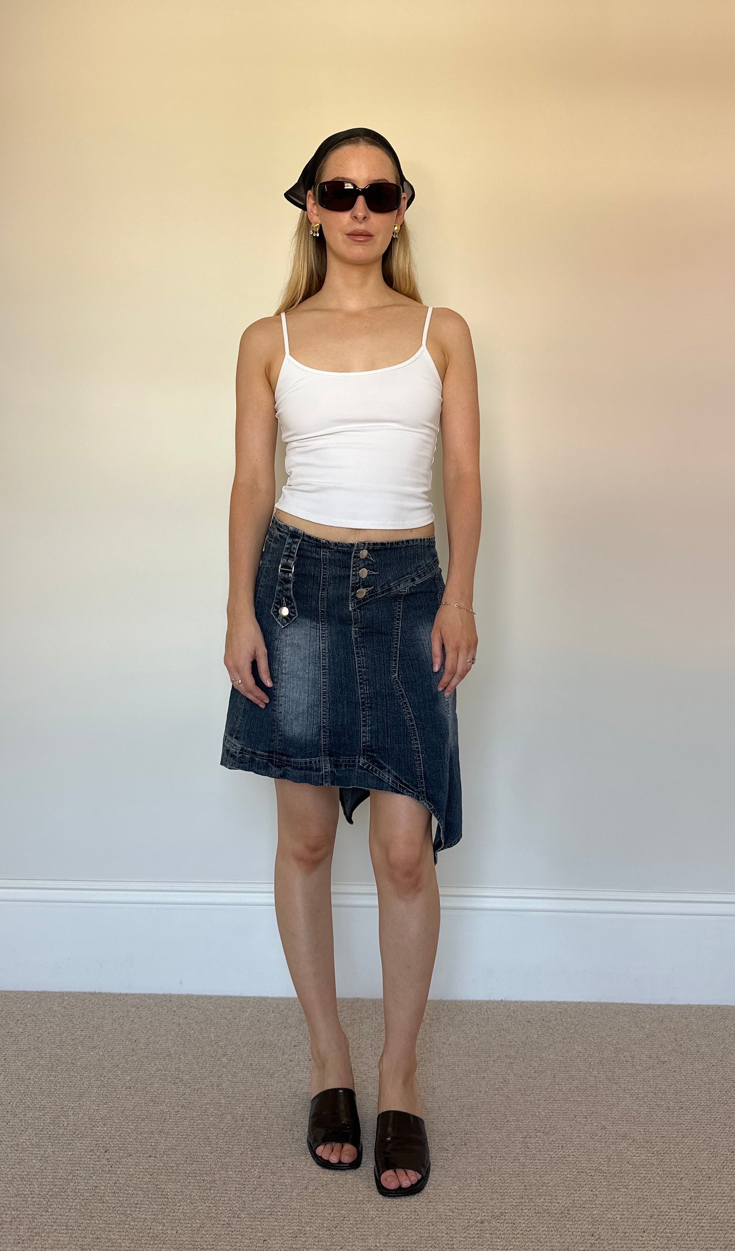 Vintage Denim Asymmetrical Skirt