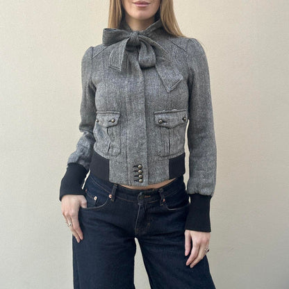 Vintage 00s pussy-bow jacket