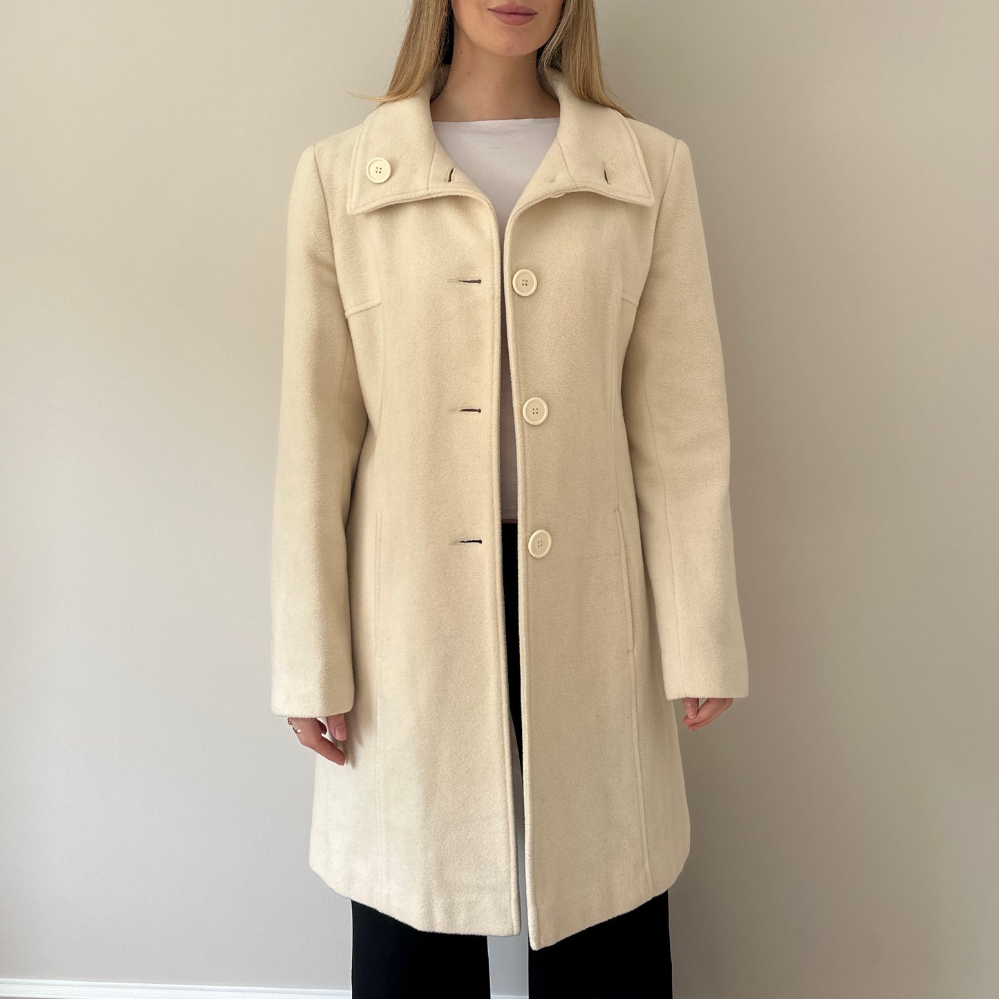 Vintage cream funnel neck jacket