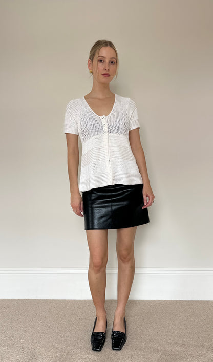 Off-white Knit Baby-Doll Top