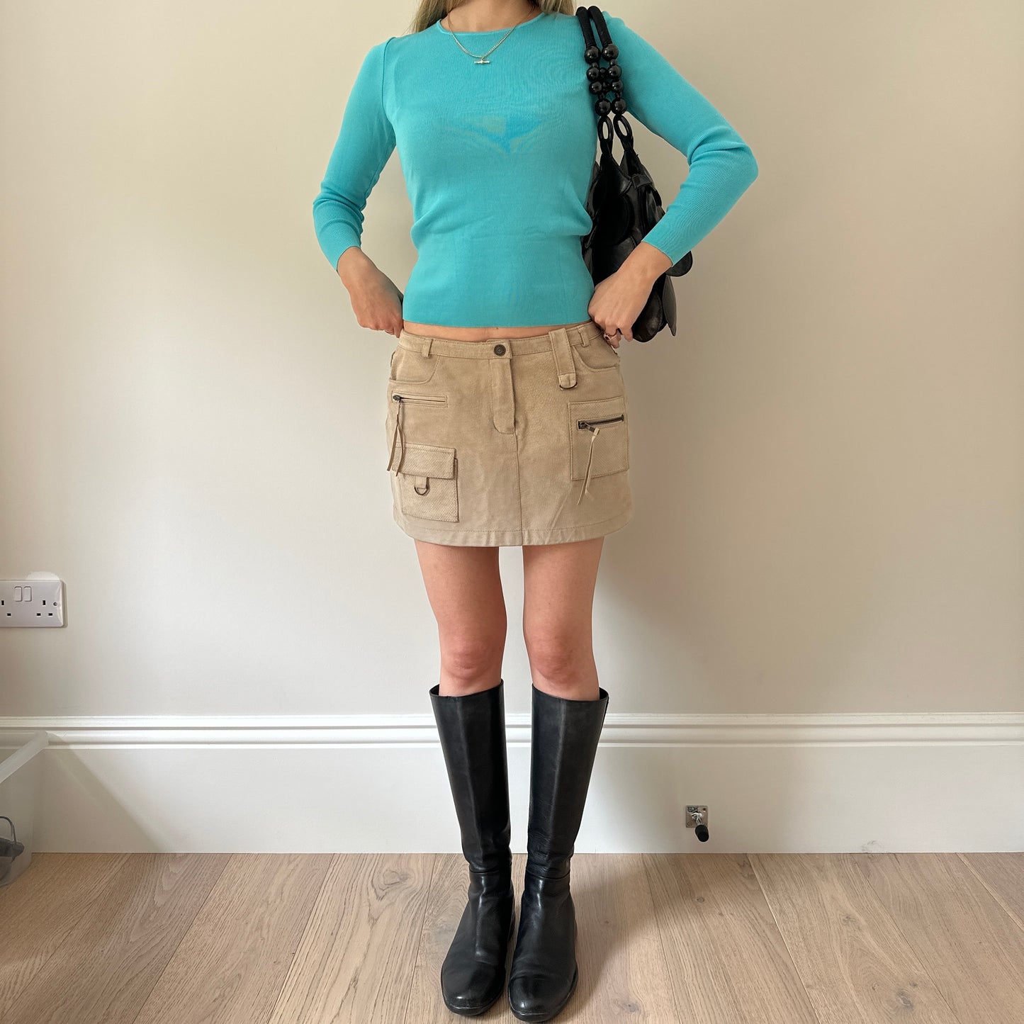 Vintage suede mini skirt
