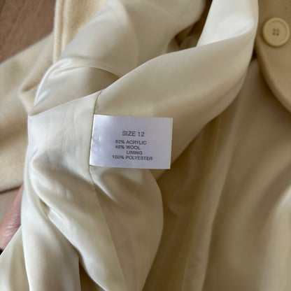 Vintage cream leather trench coat