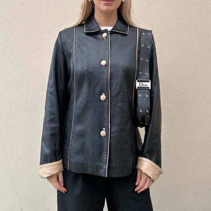 Vintage 90s black leather jacket