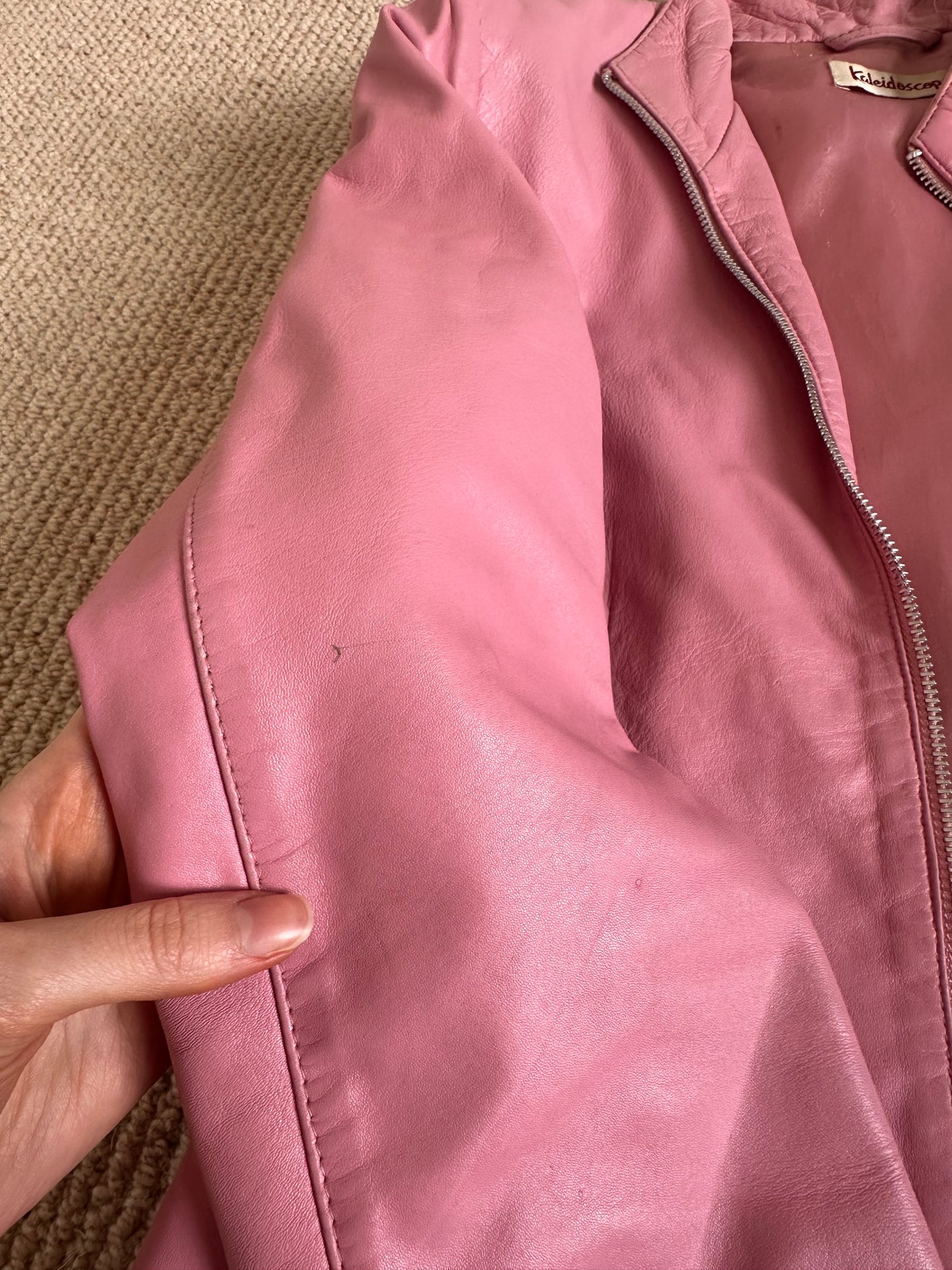 Vintage pink leather jacket