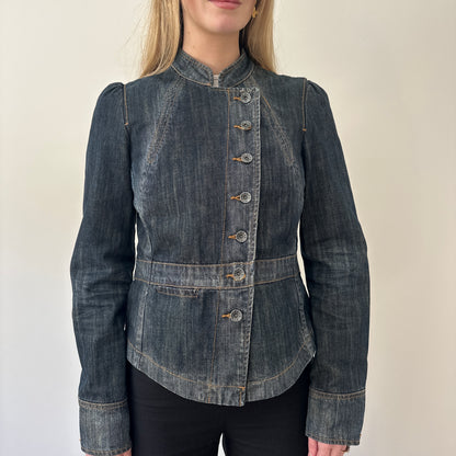 Vintage denim asymmetrical jacket