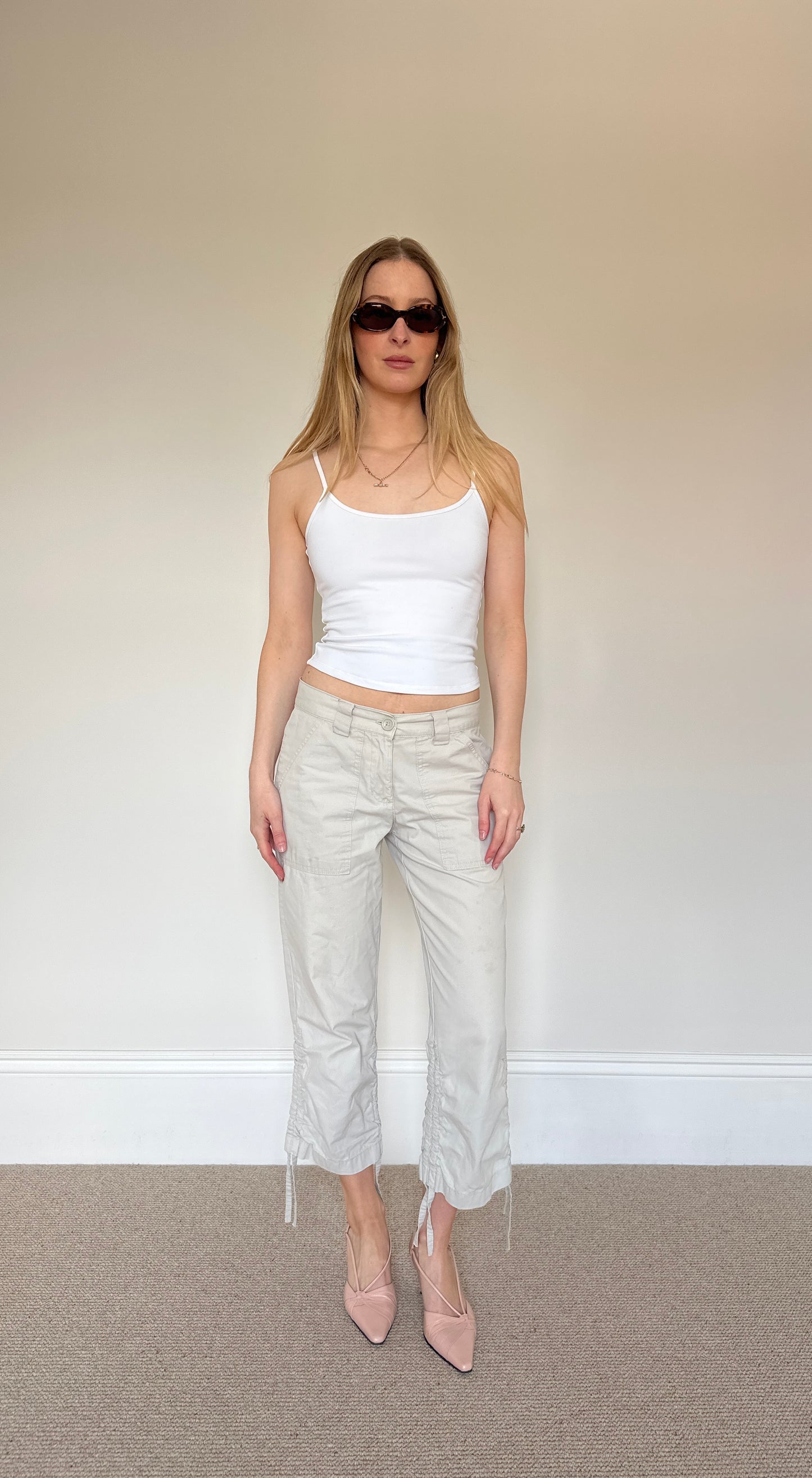 Vintage stone Capri trousers