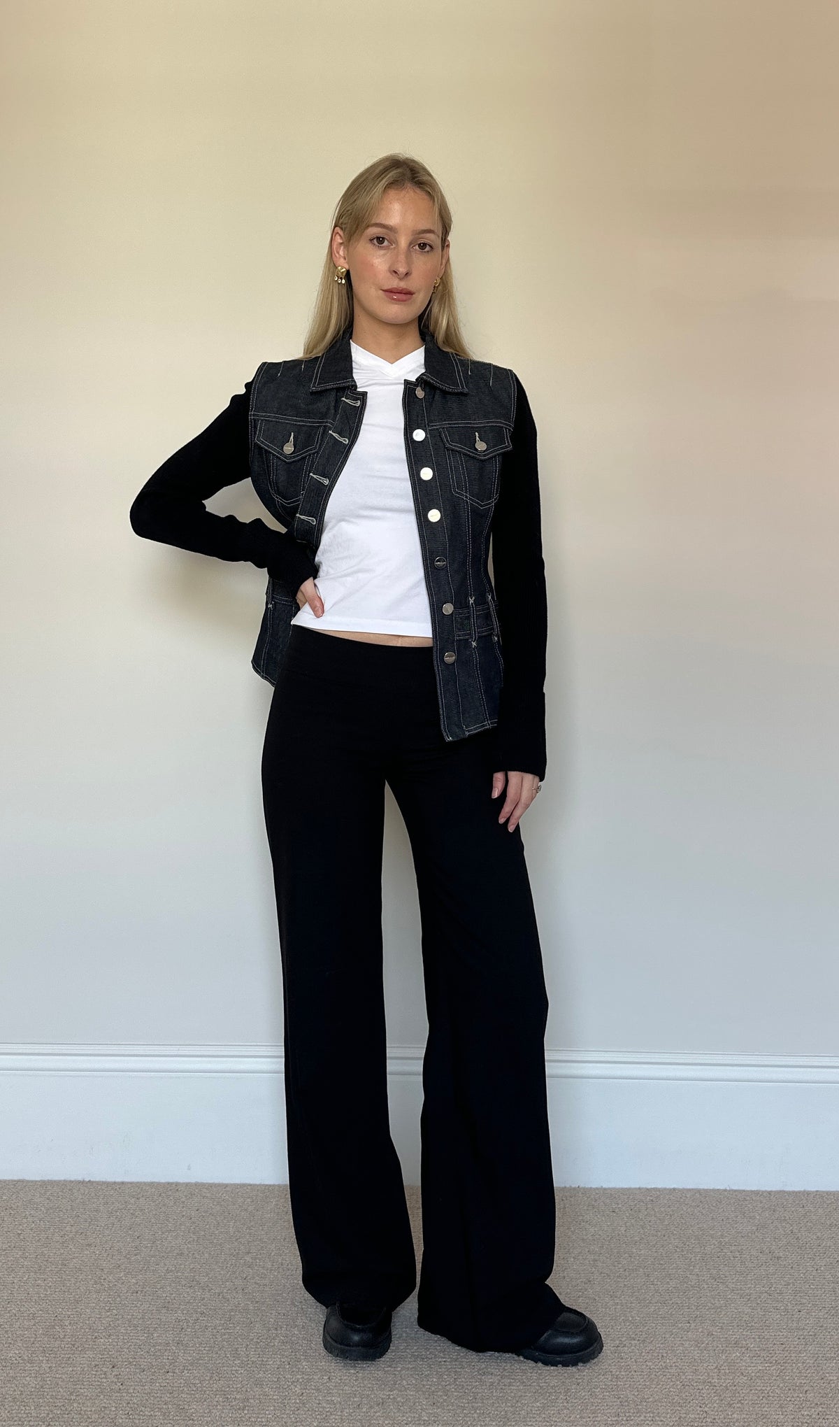 Vintage Denim & Knit Jumper Jacket