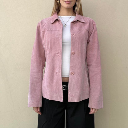 Vintage 00s pink suede jacket