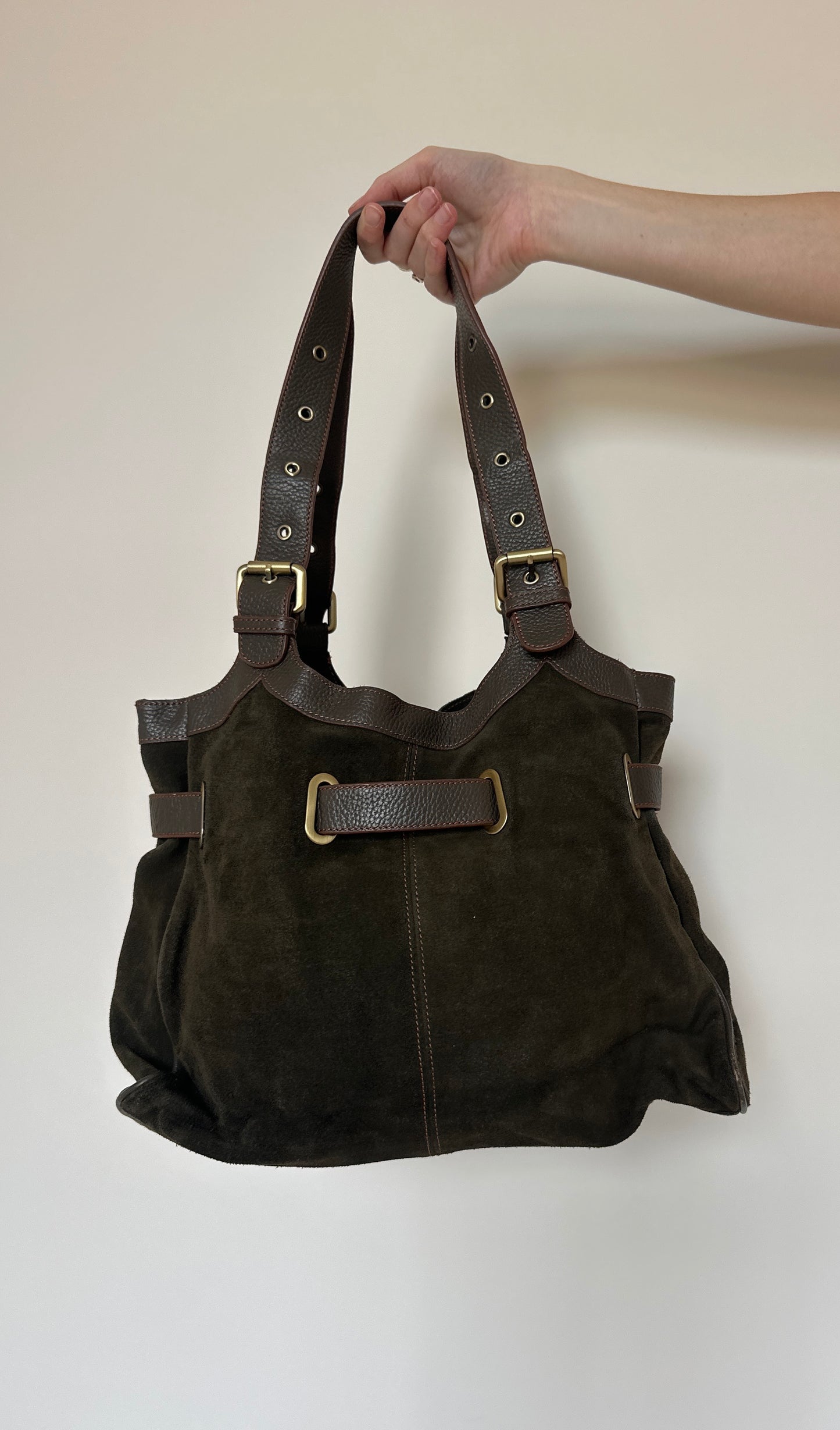 Vintage Suede Olive Bag