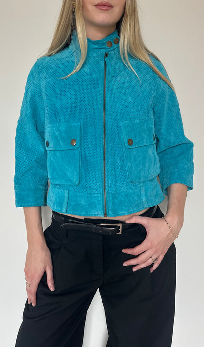 Vintage turquoise suede jacket