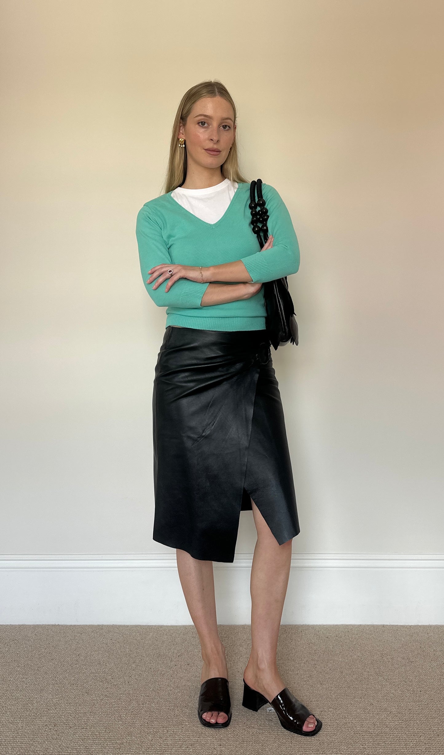 Turquoise v neck jumper