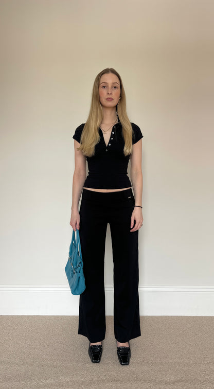 Vintage black low waist trousers
