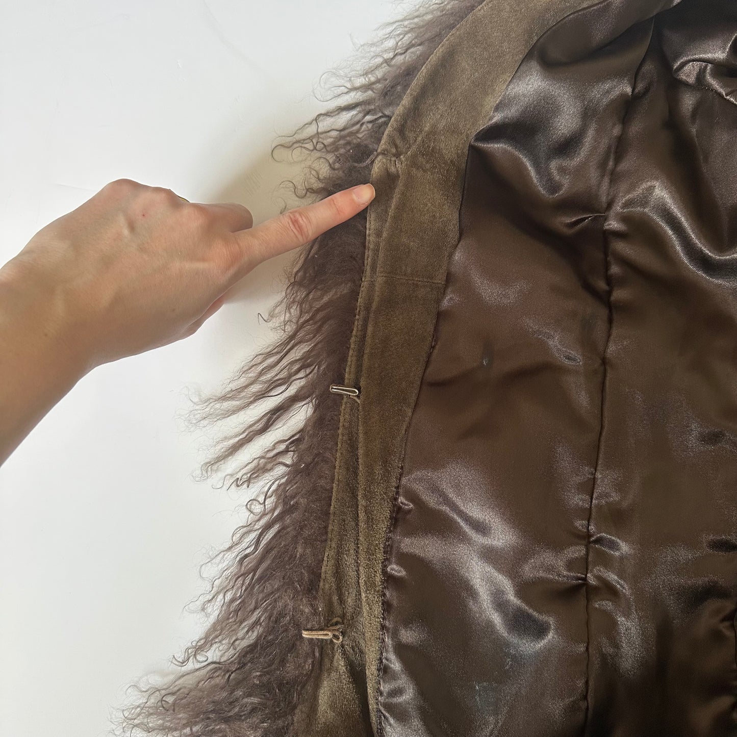 Vintage 00s chocolate brown afghan coat