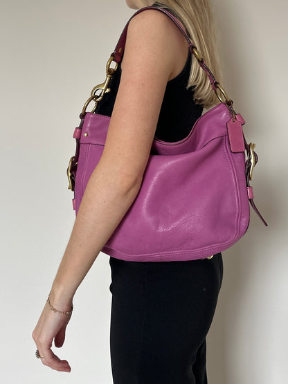 Vintage pink & gold coach bag