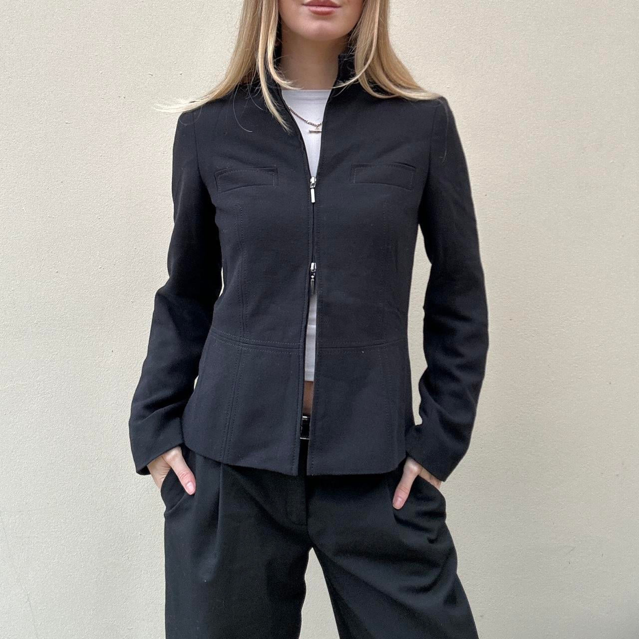 Vintage black double zipper jacket