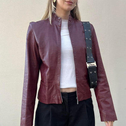 Vintage 00s burgundy leather jacket