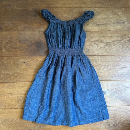 Denim milkmaid dress xs