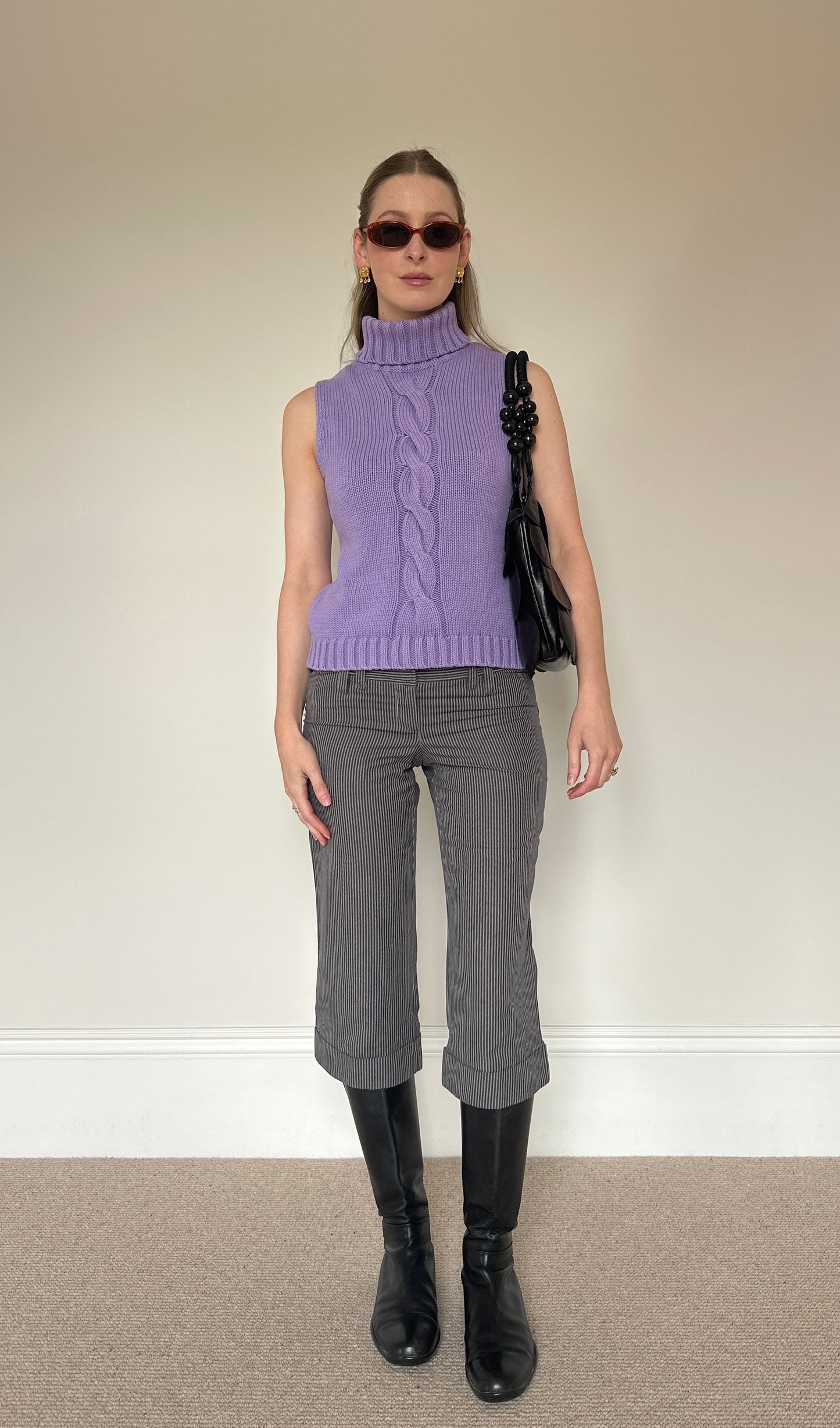 Vintage purple roll neck jumper