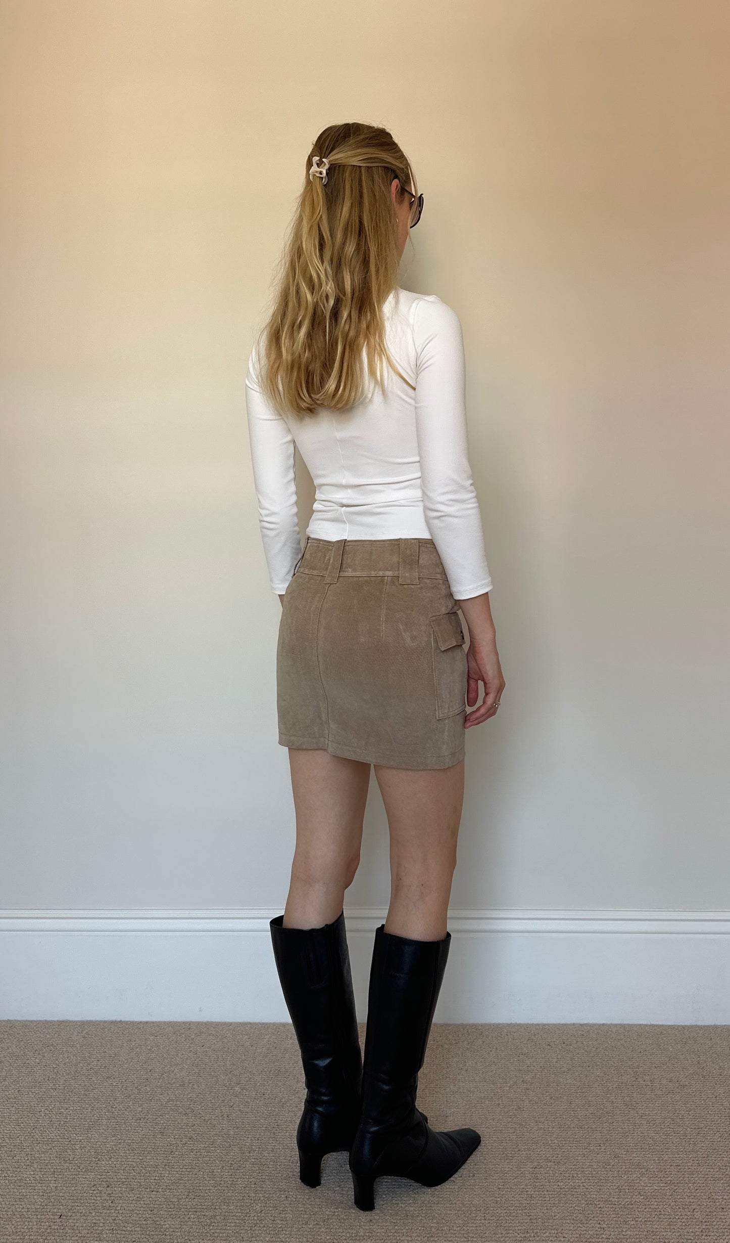 Vintage suede mini skirt