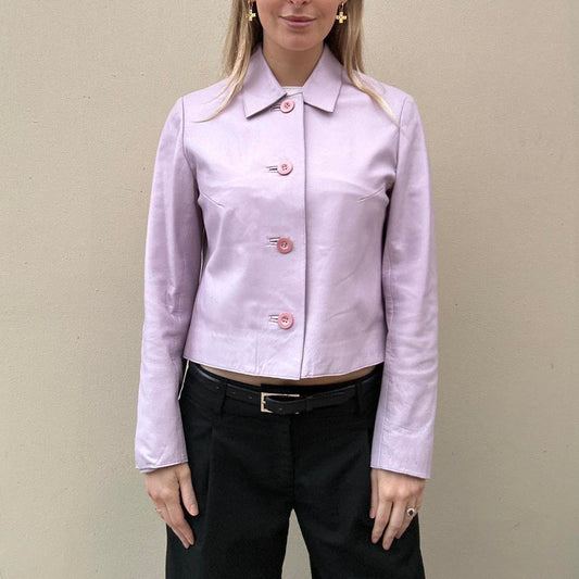 Vintage lilac leather jacket