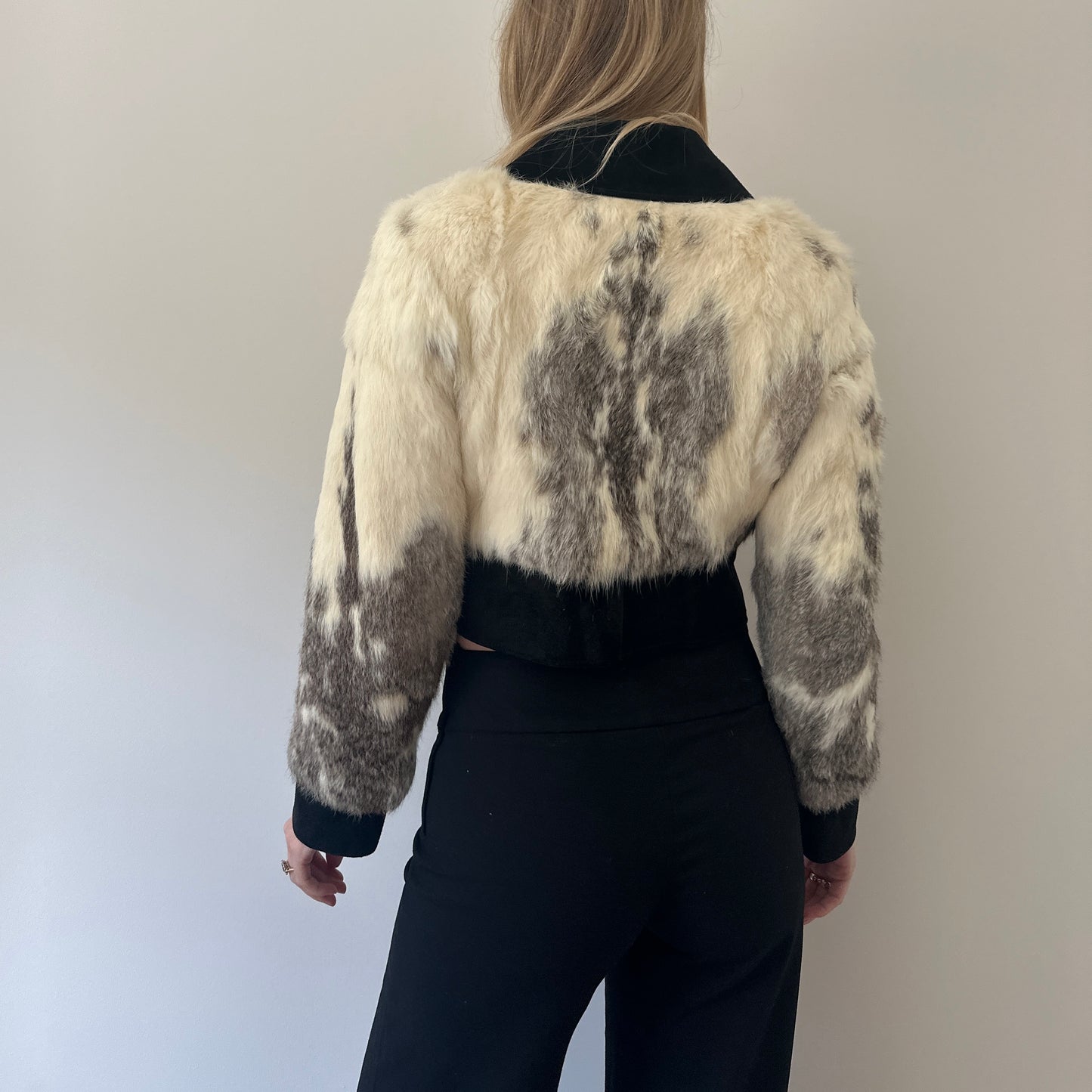 Vintage Fur & suede bomber jacket