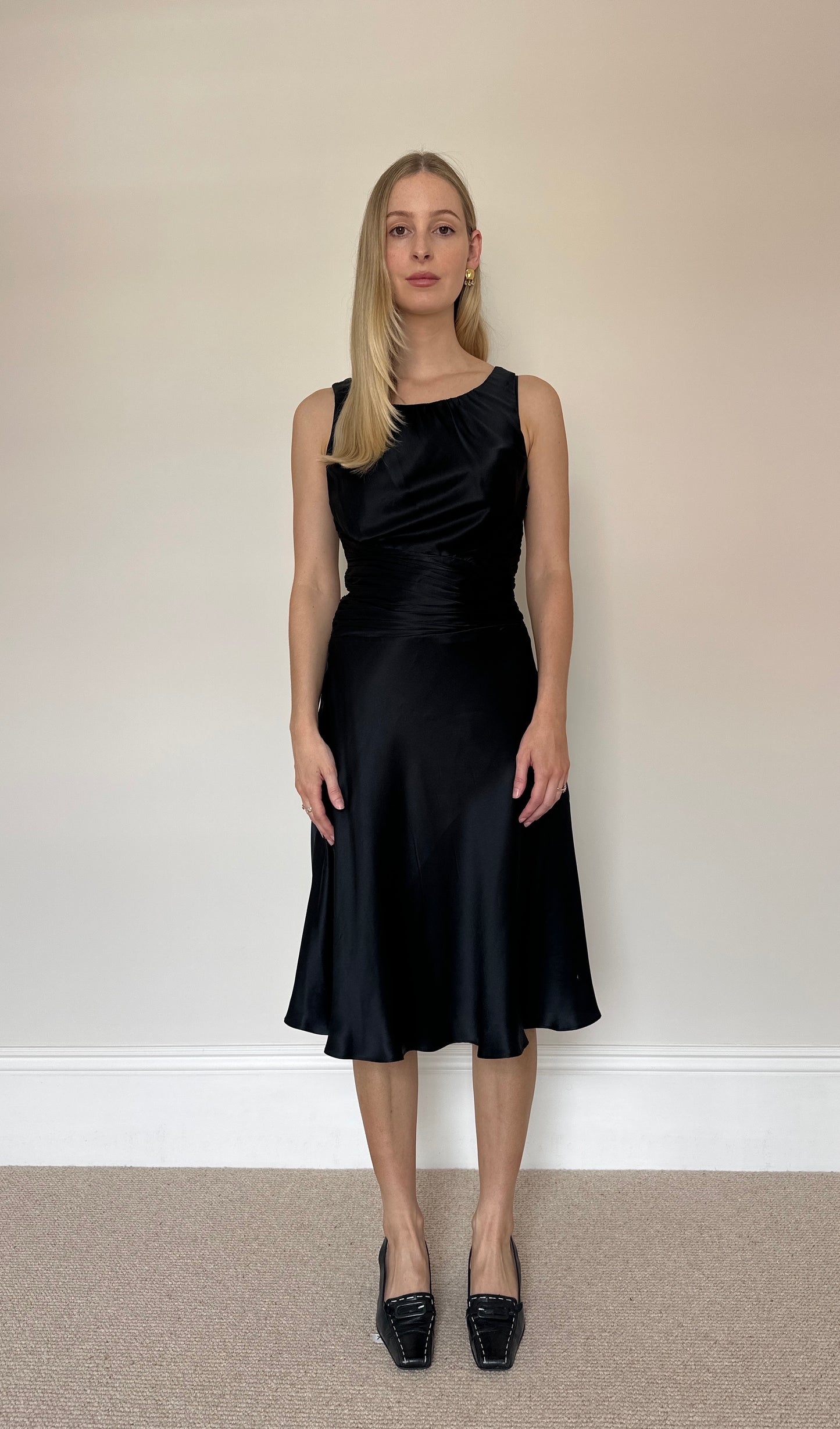 100% Silk Black Dress