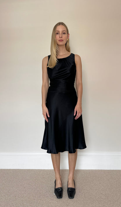 100% Silk Black Dress