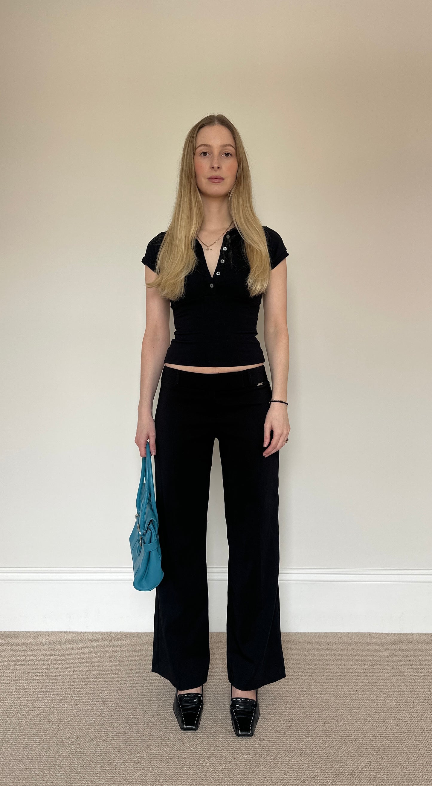 Vintage black low waist trousers