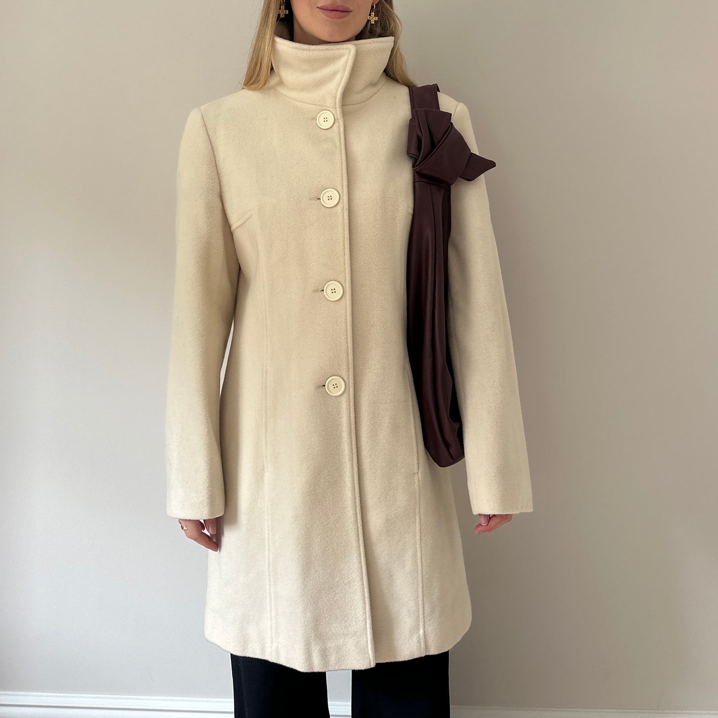 Vintage cream funnel neck jacket