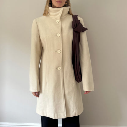 Vintage cream funnel neck jacket