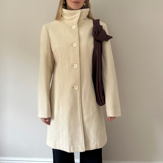 Vintage cream funnel neck jacket