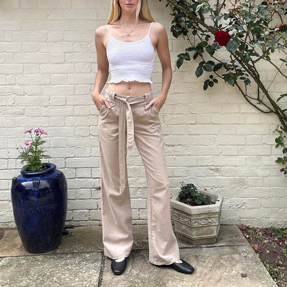 Vintage beige linen trousers